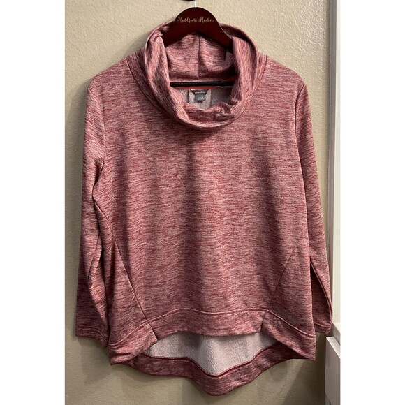 Eddie Bauer Tops - Eddie Bauer Womens L Red Long Sleeve Sweatshirt Cowl Neck Outdoors E